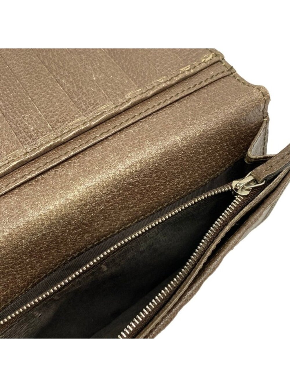 Gucci Wallet GG Supreme Tian Dark Brown Beige Multi - Picture 5 of 8